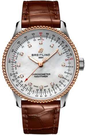 BRT Watch Navitimer AutoMTic 35 Mother Of Pearl Diamonds