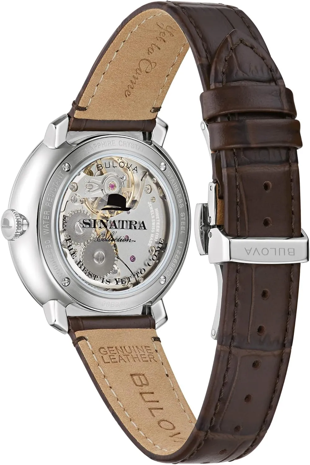 Bulova Men's Frank Sinatra 'The Best is Yet to Come' 3-Hand Swiss Automatic Date Watch, 42-Hour Preserve, Sapphire Crystal
