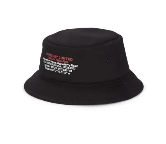 BURBERRY HORSEFERRY BOB HAT LOGO BUCKET HAT