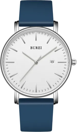 BUREI Men Watches Fashion Minimalist Analog Calendar Quartz Waterproof Watches for Men Women Student.