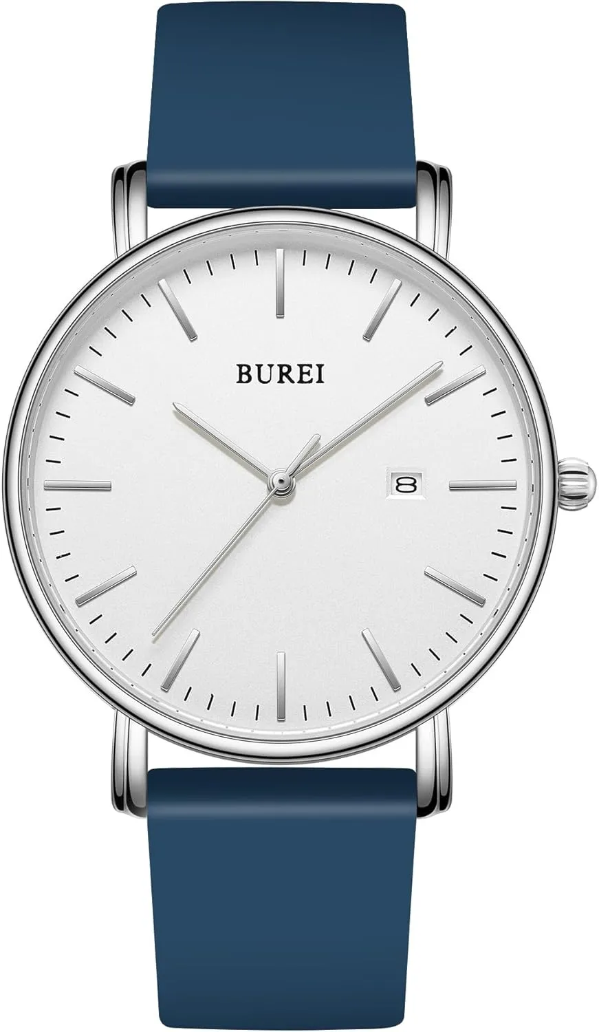 BUREI Men Watches Fashion Minimalist Analog Calendar Quartz Waterproof Watches for Men Women Student.