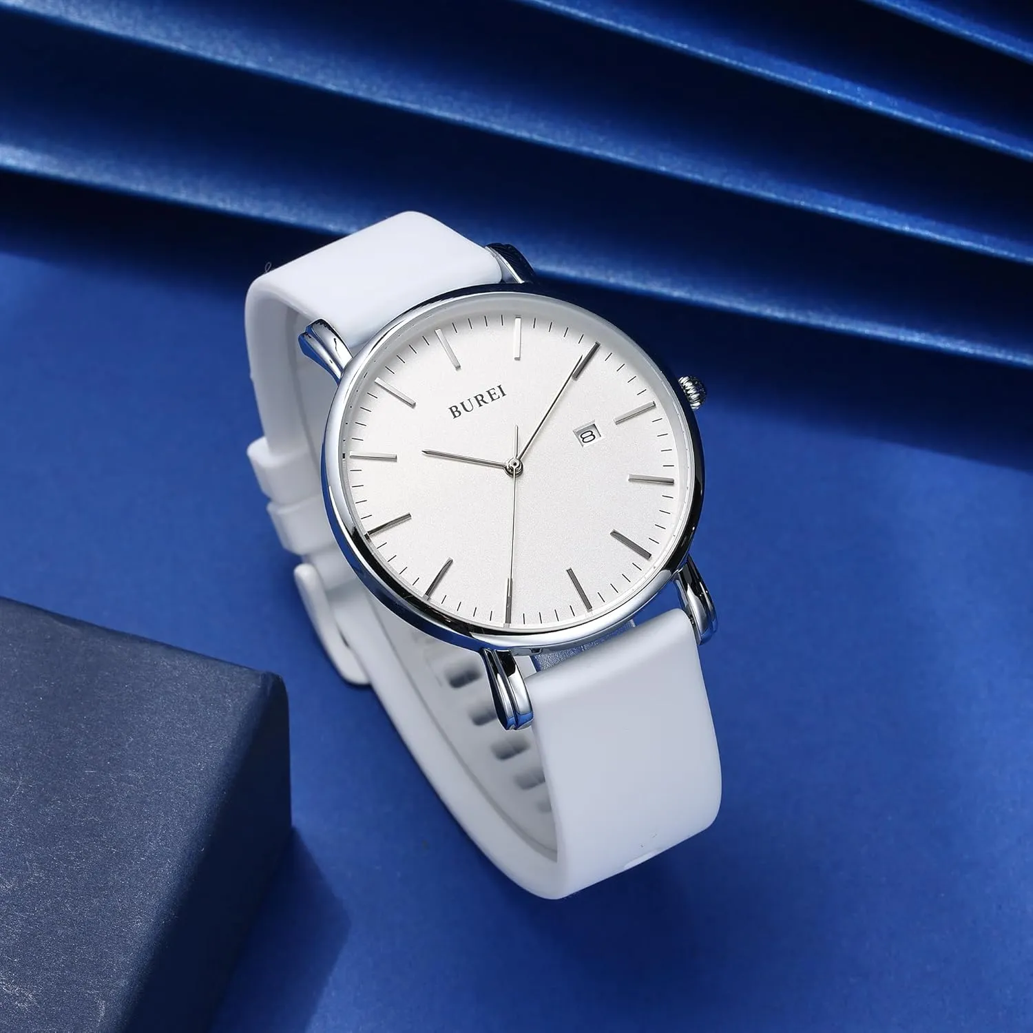 BUREI Men Watches Fashion Minimalist Analog Calendar Quartz Waterproof Watches for Men Women Student.