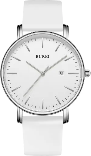 BUREI Men Watches Fashion Minimalist Analog Calendar Quartz Waterproof Watches for Men Women Student.