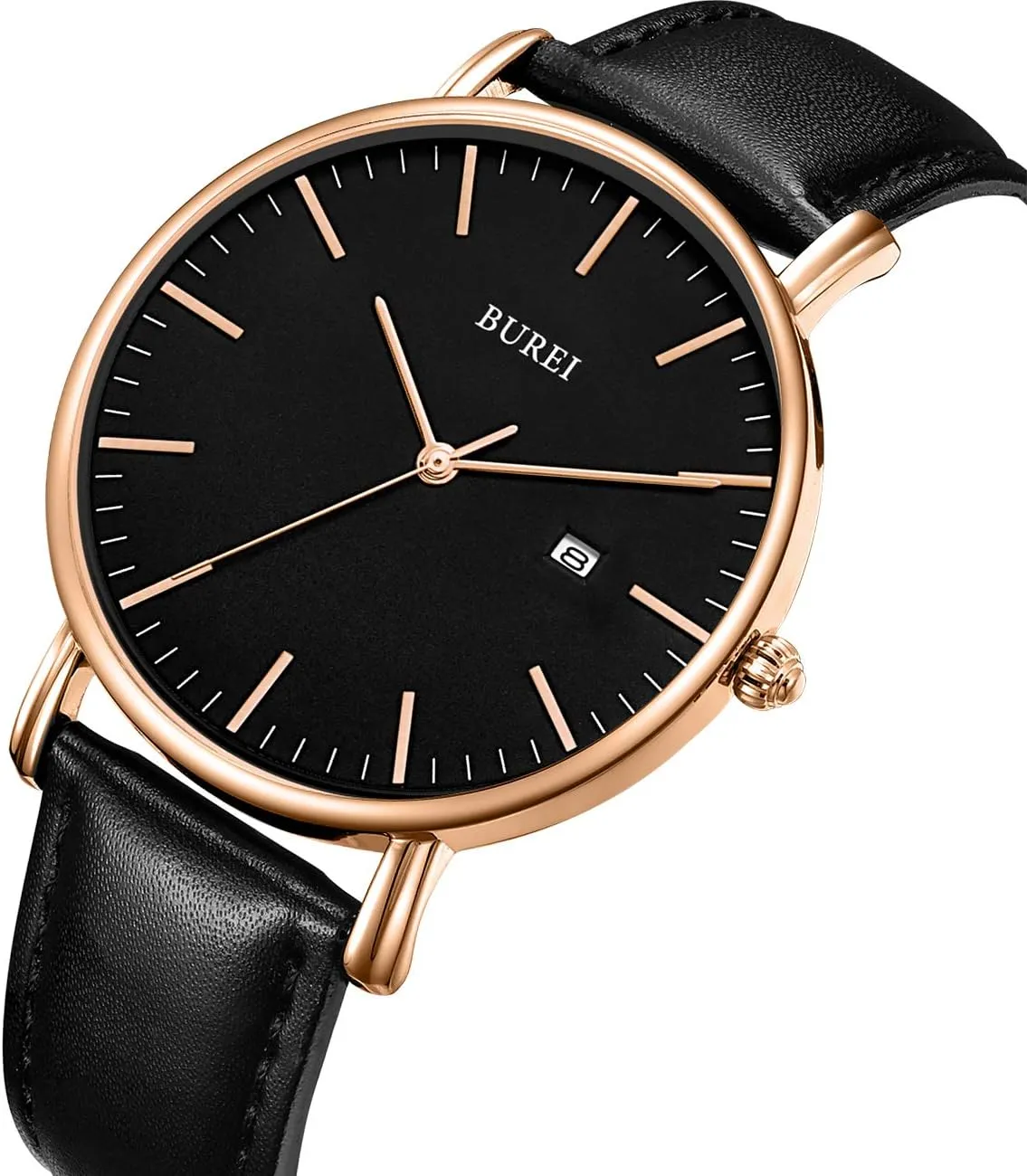 BUREI Men Wrist Watches Fashion Minimalist Analog Quartz Waterproof Watches for Men