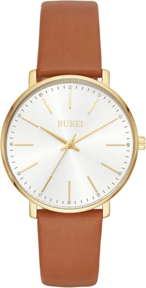 BUREI Women Wrist Watches Fashion Minimalist Analog Leather Quartz Waterproof Watches for Women