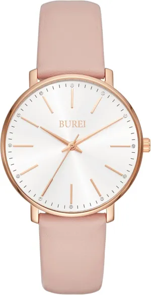 BUREI Women Wrist Watches Fashion Minimalist Analog Leather Quartz Waterproof Watches for Women