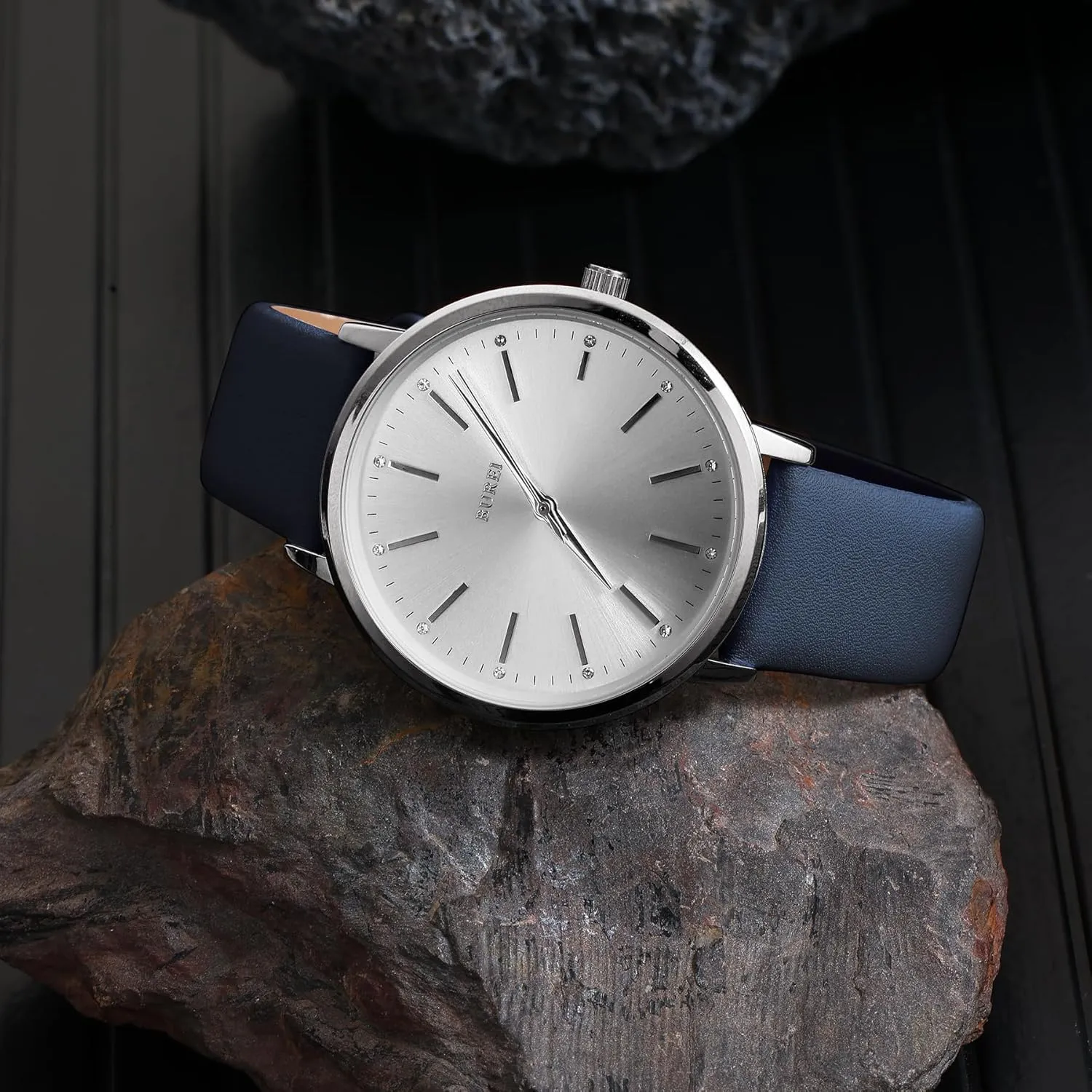 BUREI Women Wrist Watches Fashion Minimalist Analog Leather Quartz Waterproof Watches for Women
