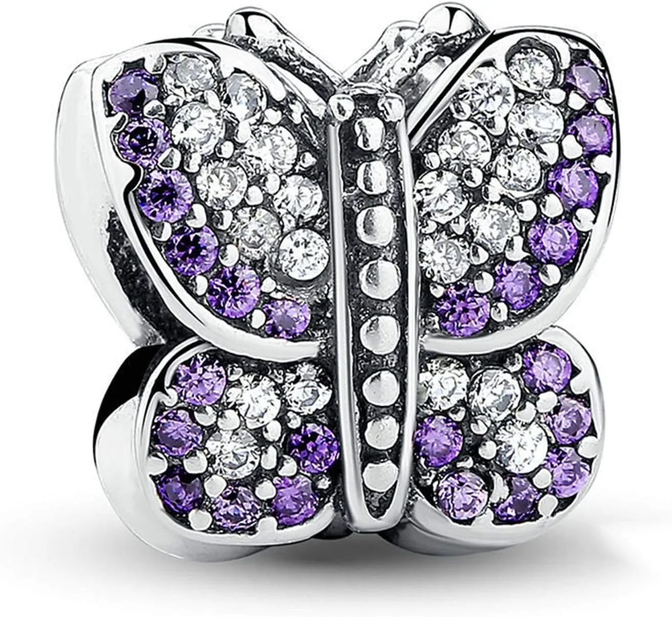 Butterfly Charm with Crystal Charm 925 Sterling Silver Birthstone Charm Animal Charm for Pandora Bracelet