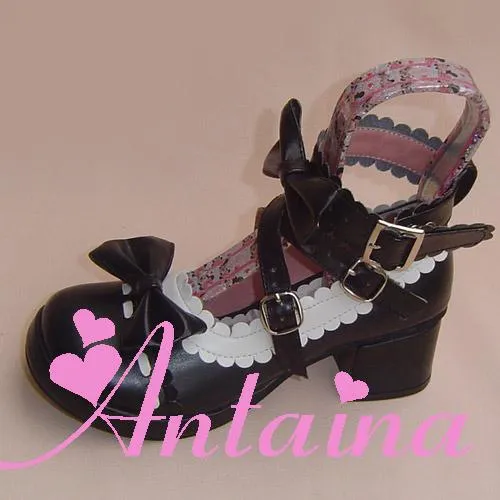 (Buyforme)Antaina~Lolita Punk Bow Mid-Heel Multicolor Shoes