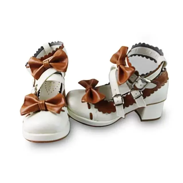 (Buyforme)Antaina~Lolita Punk Bow Mid-Heel Multicolor Shoes