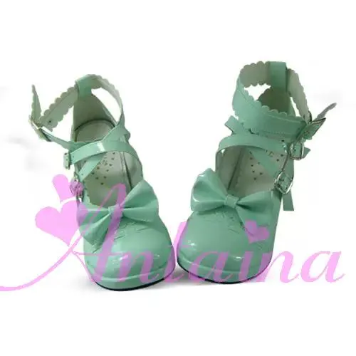 (Buyforme)Antaina~Lolita Punk Bow Mid-Heel Multicolor Shoes