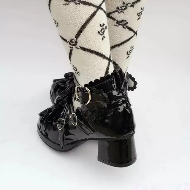 (Buyforme)Antaina~Lolita Punk Bow Mid-Heel Multicolor Shoes