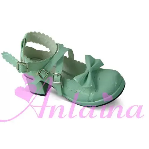(Buyforme)Antaina~Lolita Punk Bow Mid-Heel Multicolor Shoes