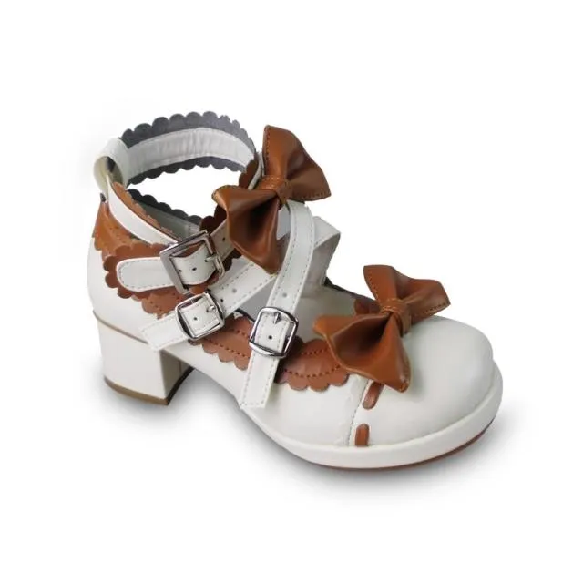 (Buyforme)Antaina~Lolita Punk Bow Mid-Heel Multicolor Shoes