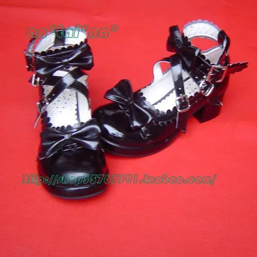 (Buyforme)Antaina~Lolita Punk Bow Mid-Heel Multicolor Shoes