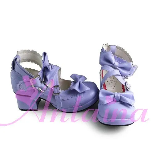 (Buyforme)Antaina~Lolita Punk Bow Mid-Heel Multicolor Shoes
