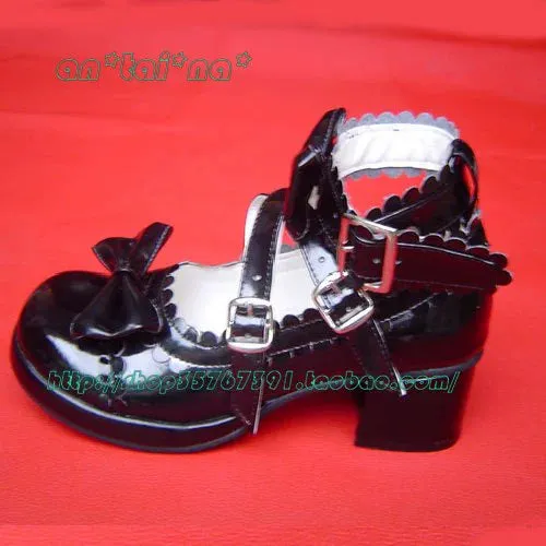 (Buyforme)Antaina~Lolita Punk Bow Mid-Heel Multicolor Shoes