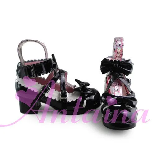 (Buyforme)Antaina~Lolita Punk Bow Mid-Heel Multicolor Shoes