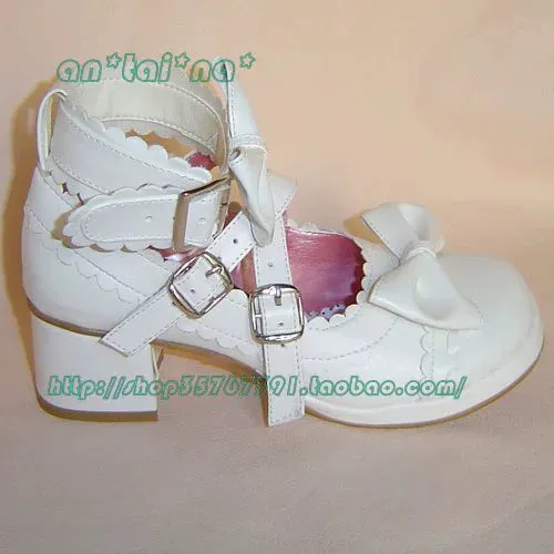 (Buyforme)Antaina~Lolita Punk Bow Mid-Heel Multicolor Shoes