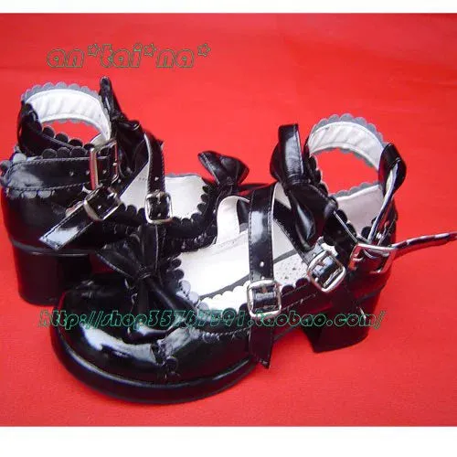 (Buyforme)Antaina~Lolita Punk Bow Mid-Heel Multicolor Shoes