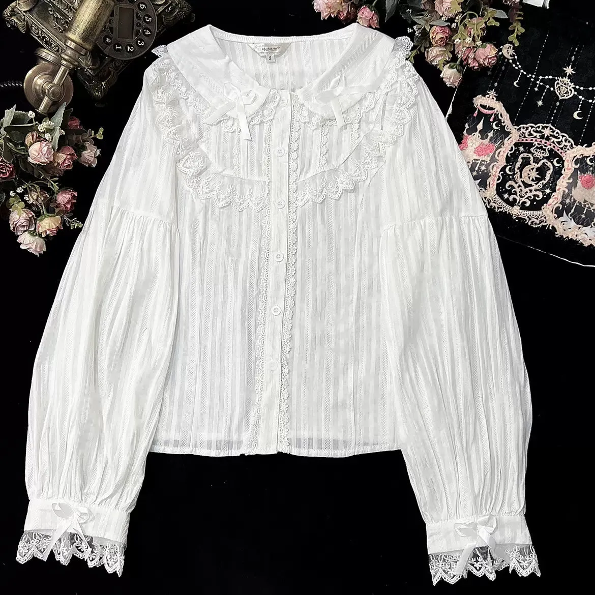 (BuyformeDMFS Lolita ~Summer Short Sleeve Cotton Lolita Blouse
