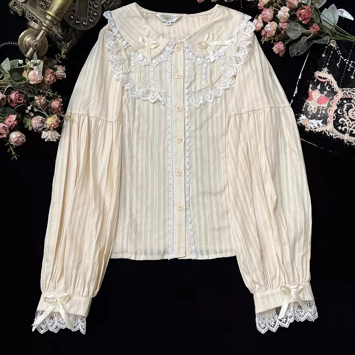 (BuyformeDMFS Lolita ~Summer Short Sleeve Cotton Lolita Blouse