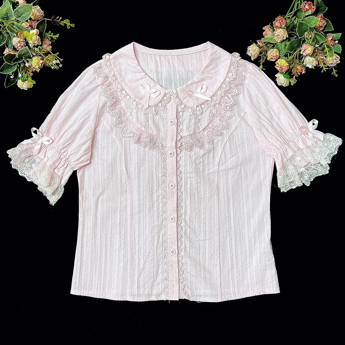 (BuyformeDMFS Lolita ~Summer Short Sleeve Cotton Lolita Blouse