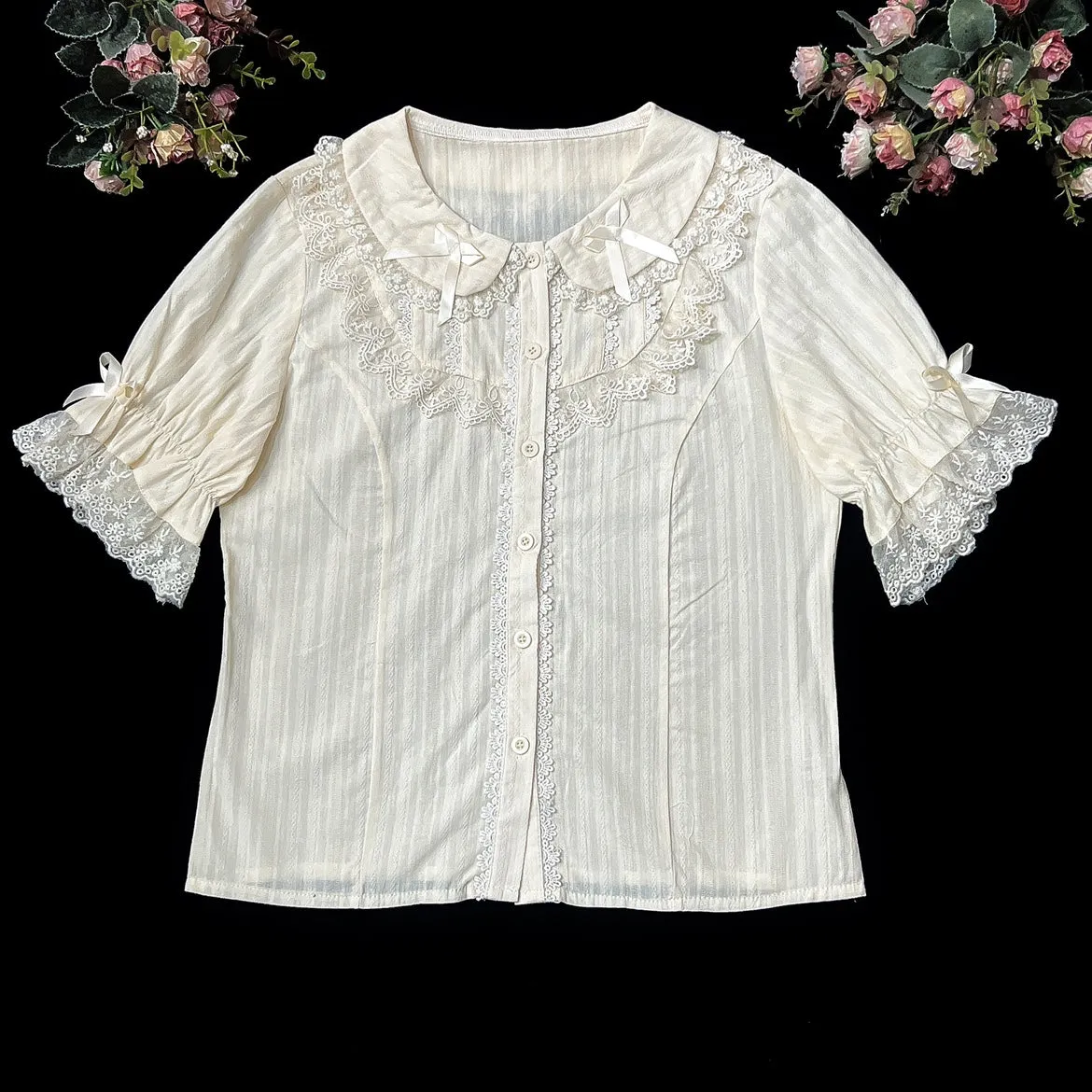 (BuyformeDMFS Lolita ~Summer Short Sleeve Cotton Lolita Blouse