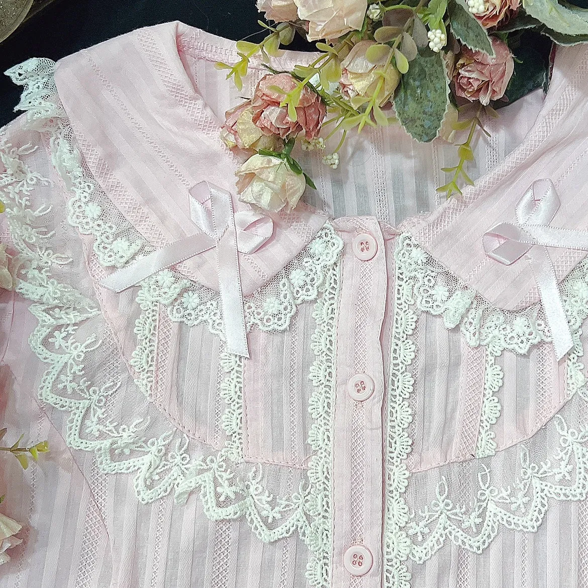 (BuyformeDMFS Lolita ~Summer Short Sleeve Cotton Lolita Blouse