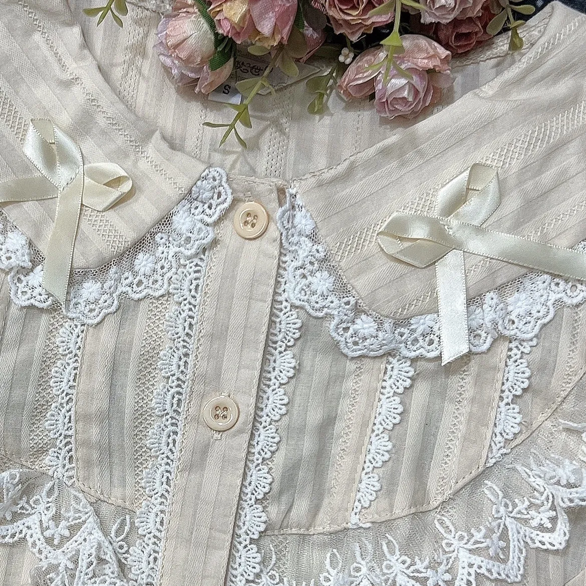 (BuyformeDMFS Lolita ~Summer Short Sleeve Cotton Lolita Blouse