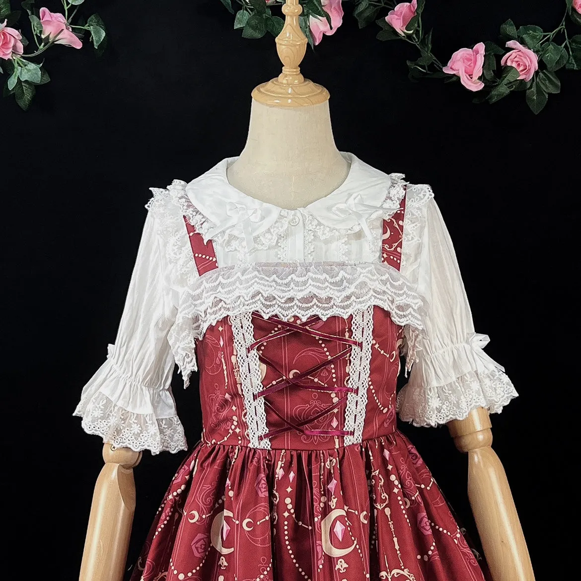 (BuyformeDMFS Lolita ~Summer Short Sleeve Cotton Lolita Blouse