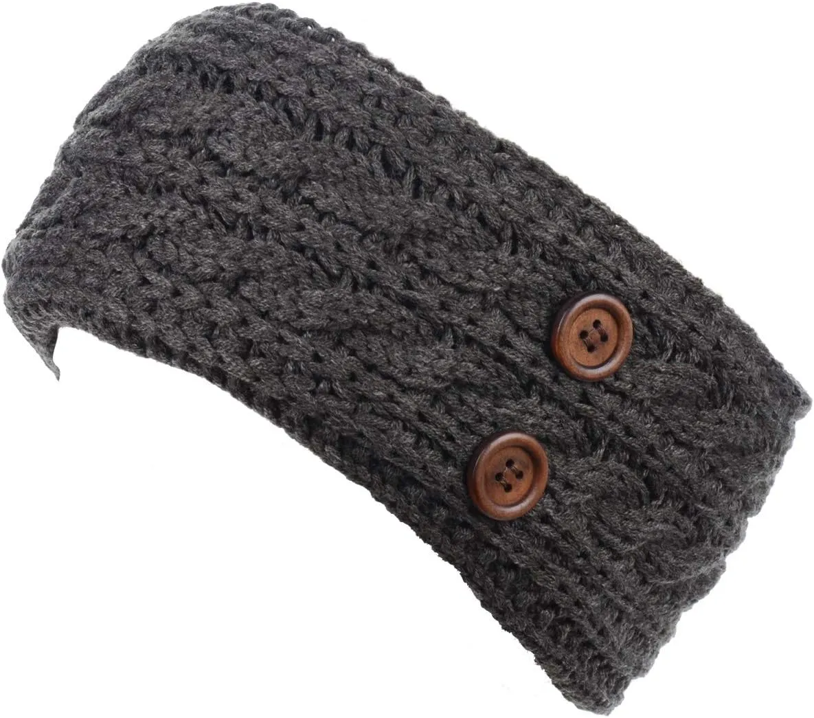 BYOS Women's Winter Cozy Cable Fleece Lined Knit Headband Earwarmer & Gloves Set