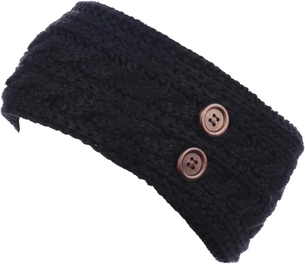 BYOS Women's Winter Cozy Cable Fleece Lined Knit Headband Earwarmer & Gloves Set