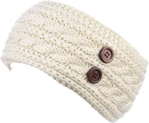 BYOS Women's Winter Cozy Cable Fleece Lined Knit Headband Earwarmer & Gloves Set