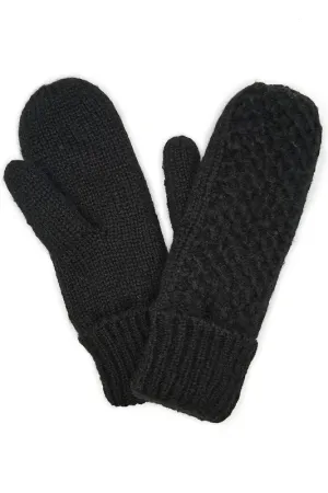 Cable Knitted Mittens with Sherpa Lining