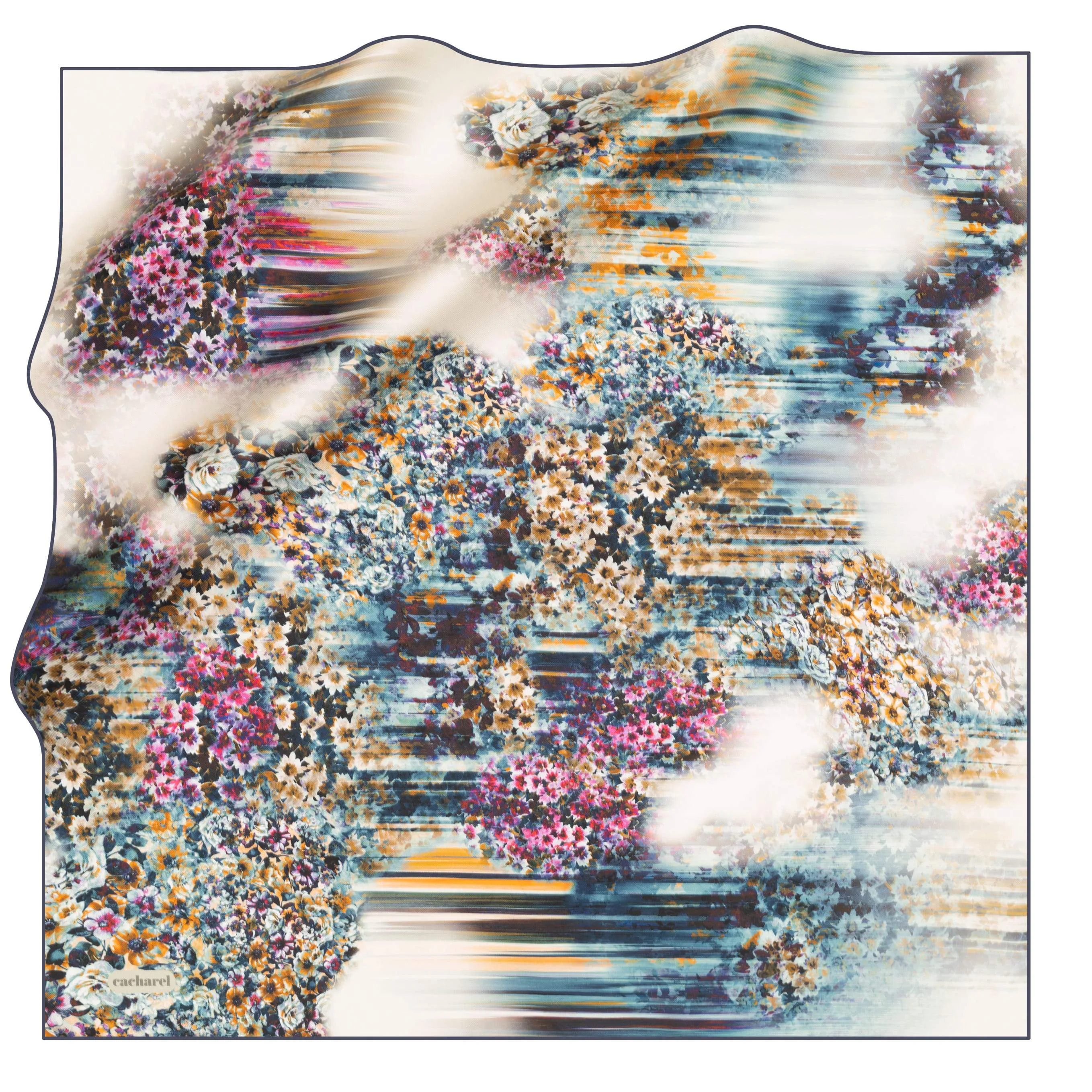 Cacharel Fleur Floral Silk Scarf No. 21