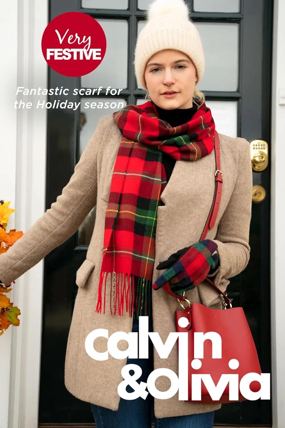 CALVIN & OLIVIA Ultra-Soft Winter Cashmere Feel Scarf Warm Long Unisex Winter Scarves Perfect Holiday Gift for Women Men