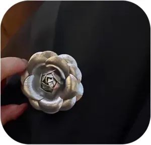 Camellia Brooch Pins Flower Brooches and Pins for Women Fashion Handmade Leather Gold Brooches Elegant Hair Flowers Clips Cute Flower Rose Pins for Dress Accessories Jewelry