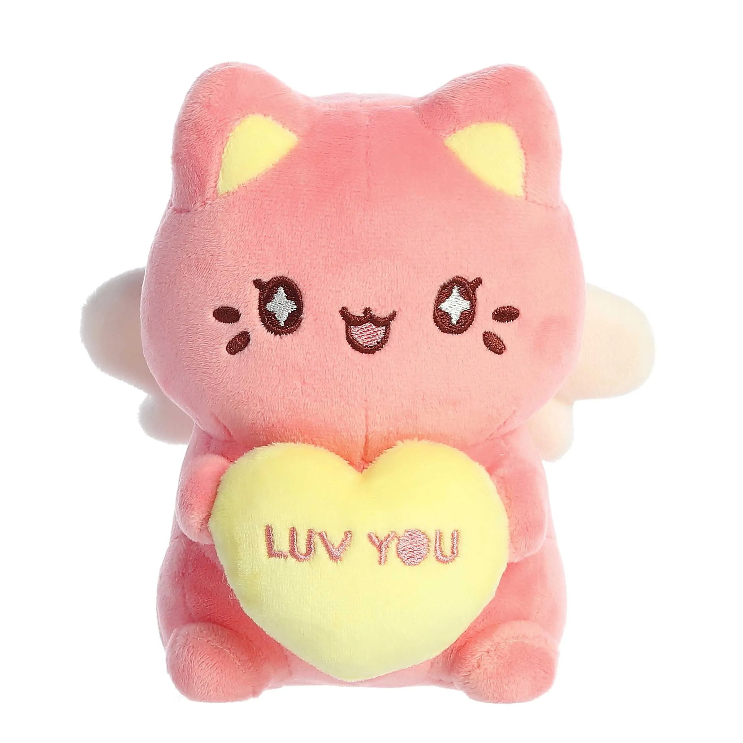 Candy Heart Sitting Dark Pink Meowchi Luv You Plush 7" Tasty Peach