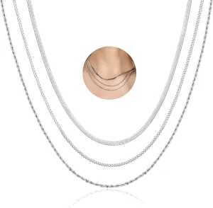 CANDYFANCY Dainty Gold Layered Necklace for Women Herringbone Snake Cuban Cable Chain Paperclip Rope Beaded Link Choker Layering Necklaces Set for Women Trendy Jewelry Gifts