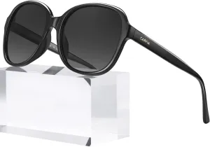 CARFIA Acetate Polarized Sunglasses for Women UV Protection Retro Trendy Big Sunnies CA2024