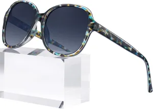 CARFIA Acetate Polarized Sunglasses for Women UV Protection Retro Trendy Big Sunnies CA2024