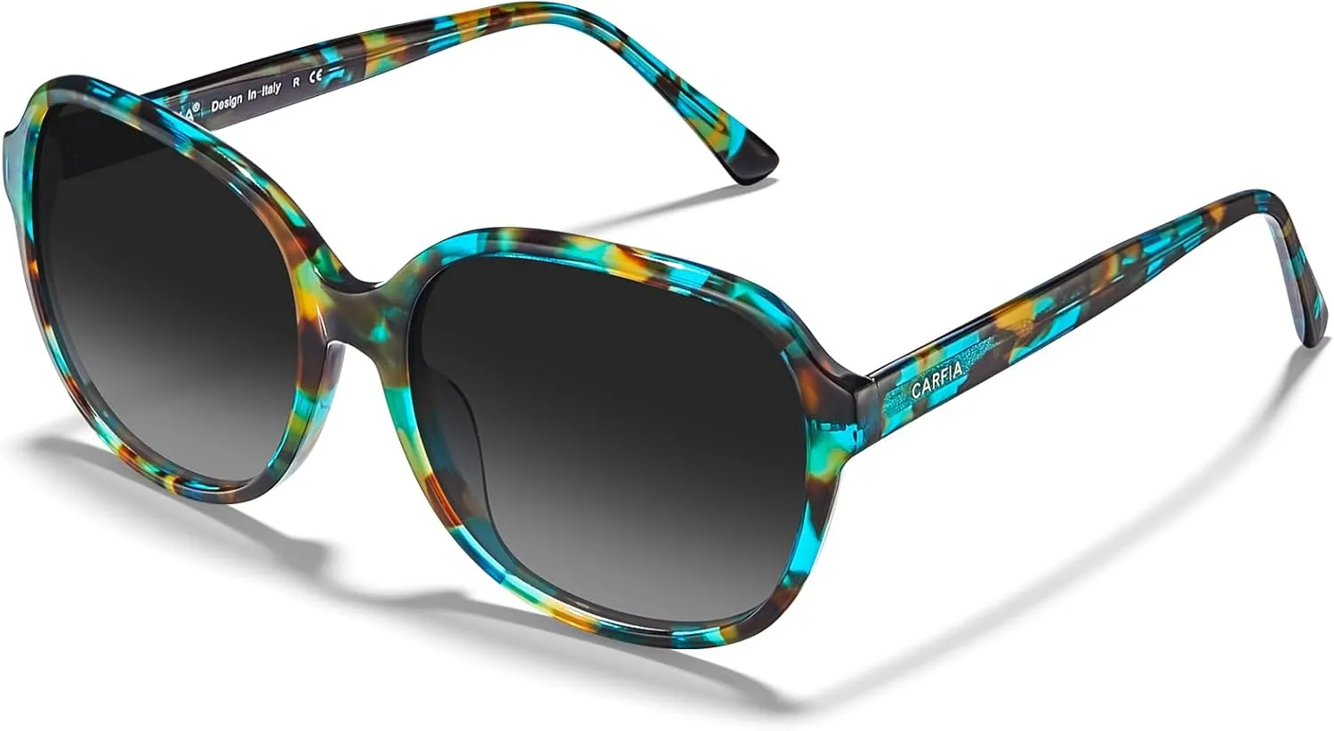 CARFIA Acetate Polarized Sunglasses for Women UV Protection Retro Trendy Big Sunnies CA2024