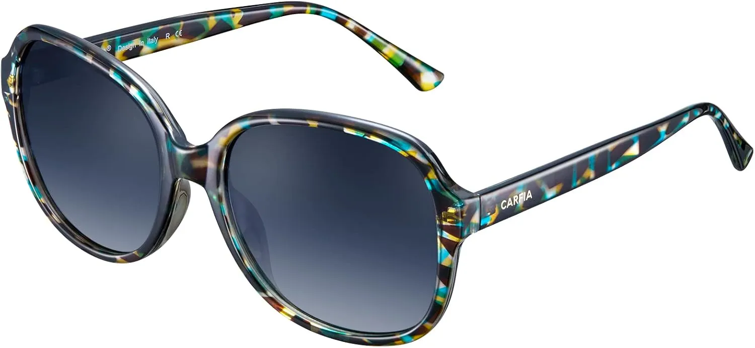 CARFIA Acetate Polarized Sunglasses for Women UV Protection Retro Trendy Big Sunnies CA2024