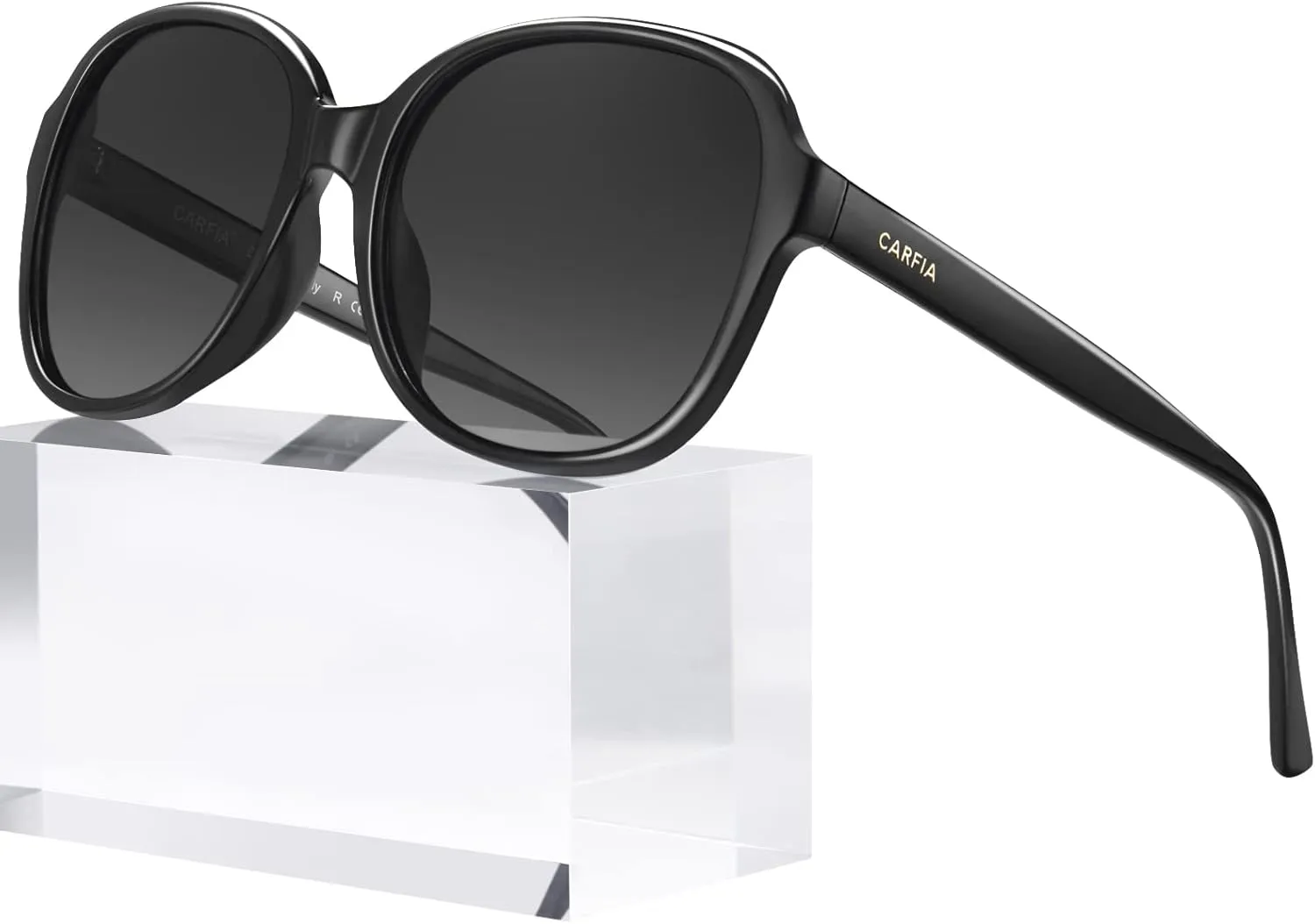 CARFIA Acetate Polarized Sunglasses for Women UV Protection Retro Trendy Big Sunnies CA2024