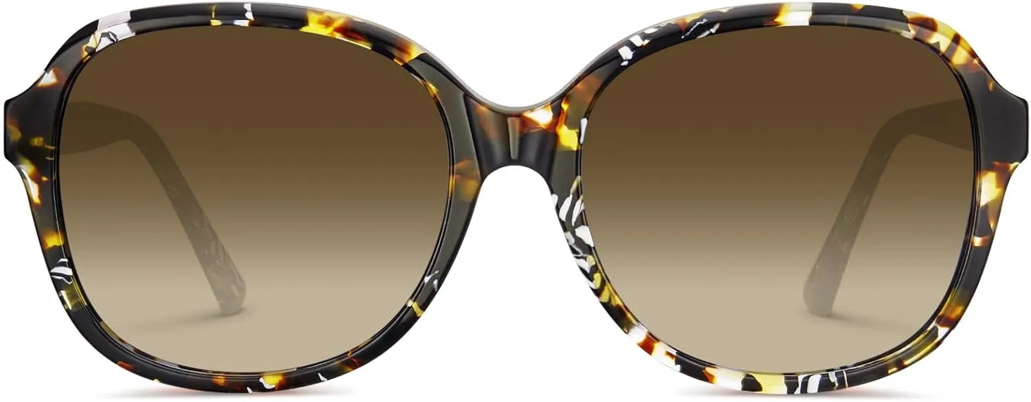 CARFIA Acetate Polarized Sunglasses for Women UV Protection Retro Trendy Big Sunnies CA2024
