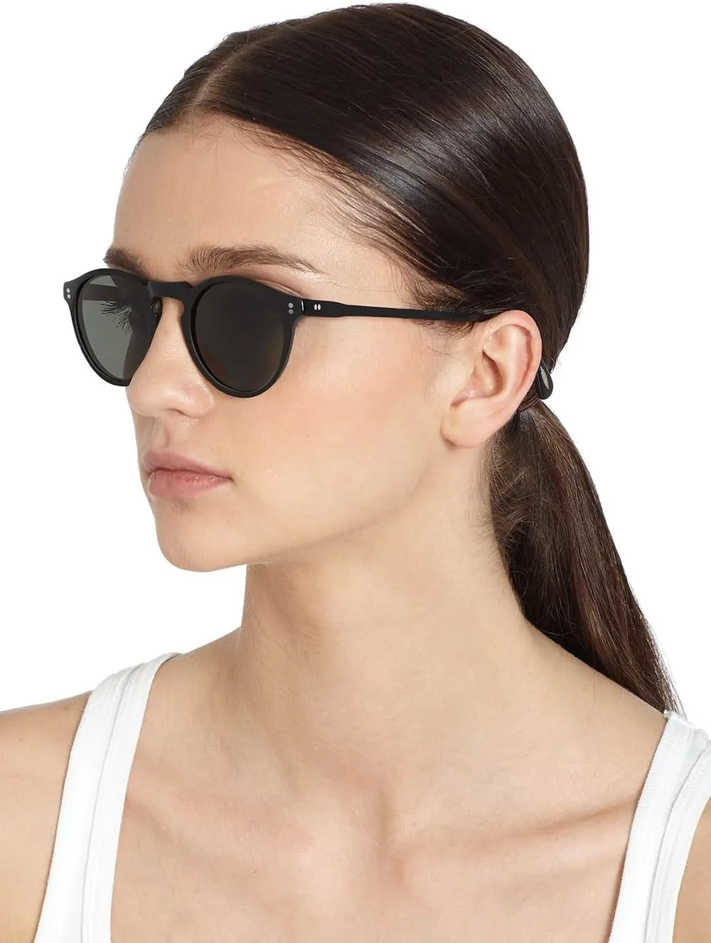 CARFIA Round Polarized Sunglasses for Women Small Face UV Protection Acetate Frame Classic Retro Style CA2302