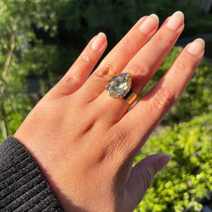 Carrie Gold Swarovski Ring