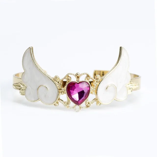 Cartoon Anime Sailor Moon Charm Bracelet Cardcaptor Sakura Flower Pearls Chain Wristlet Bangle Cosplay Gifts for Women Girl Kid