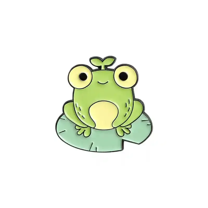 Cartoon Frog Lotus Leaf Magic Hat Brooch
